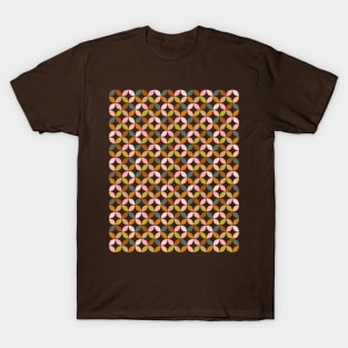 Retro Autumn Leaves Pattern T-Shirt